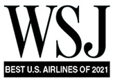 Melhor companhia aérea dos EUA pelo WSJ 2021