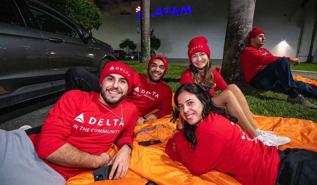 Delta Employees at Sleep Out event in ATL