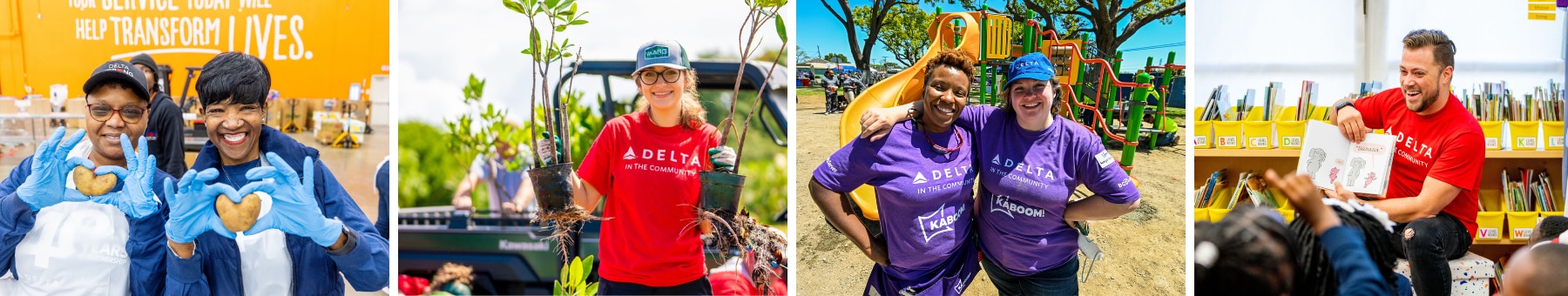 collage of Delta employees doing community service activities