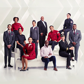 A diverse group of Delta employees