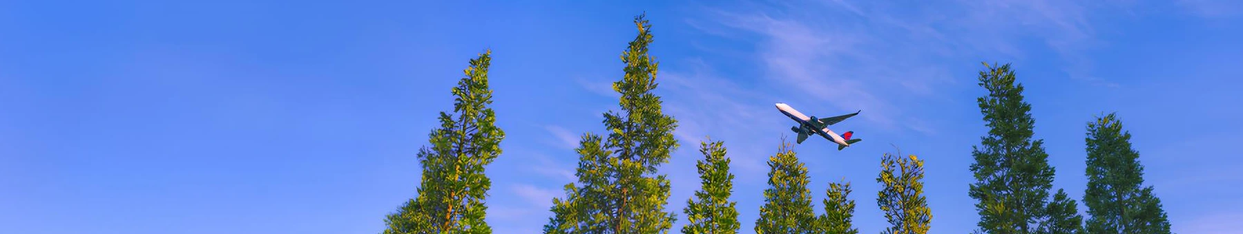 Aircraft over green landscape