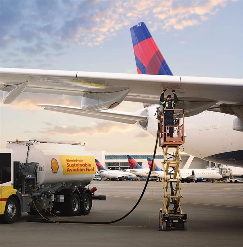 Aircraft being refueled on runway