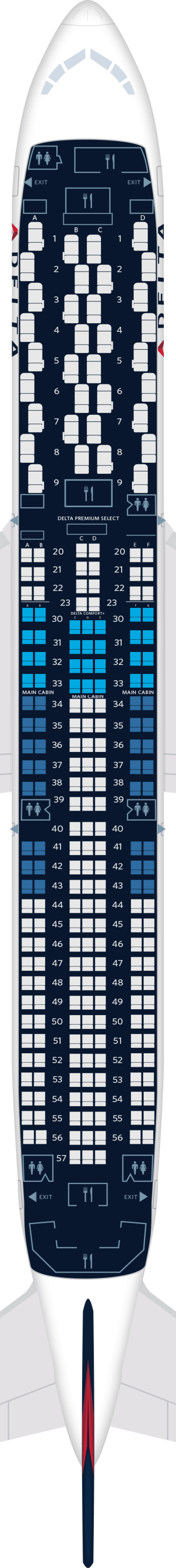 보잉 767-400ER (764) 좌석 배치도