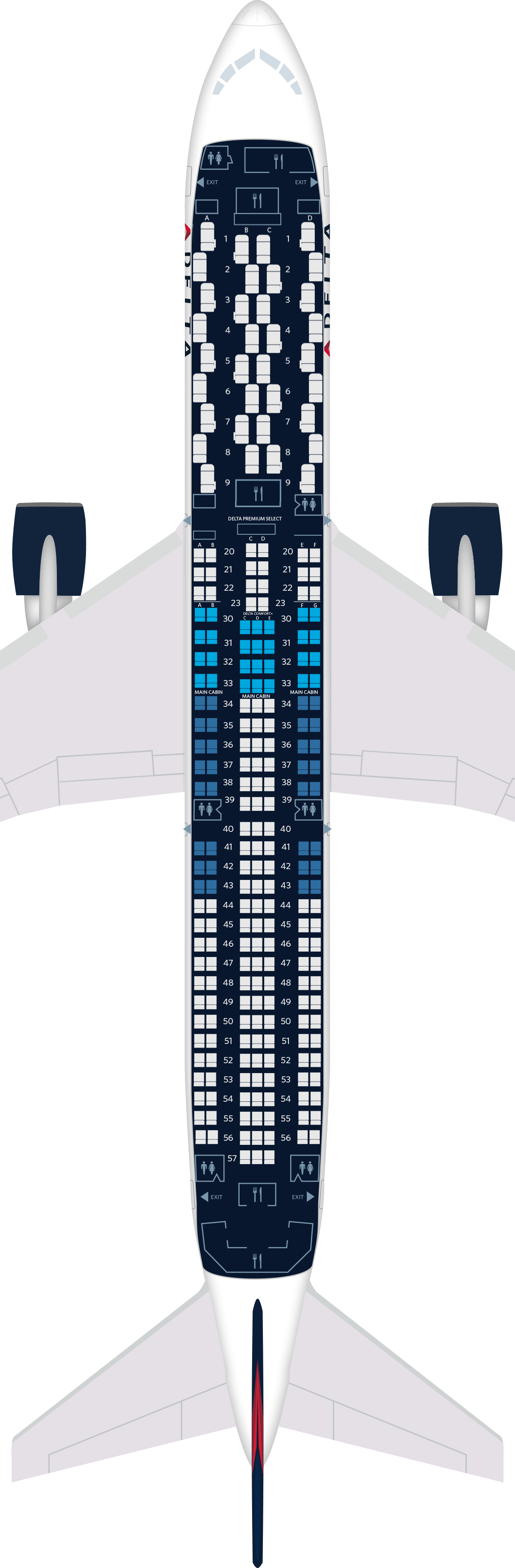 波音767-400ER (764)座位图