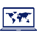 image of a world map on a laptop computer