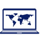 image of a world map on a laptop computer