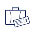 suitcase and ticket icon