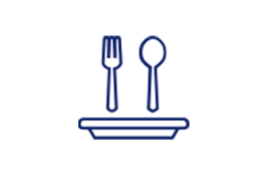 Symbol Löffel, Gabel und Teller