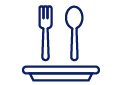 Iconos de plato, tenedor y cuchara