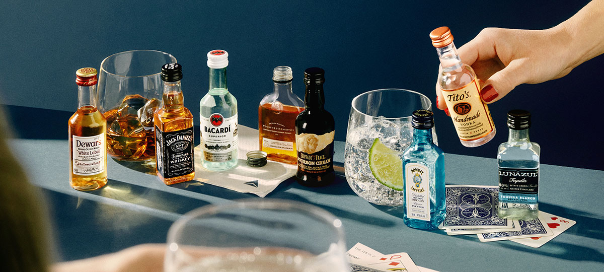 Styled image of liquor selection 