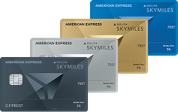 Various American Express cards for Skymiles