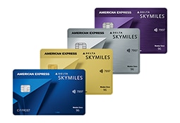 Various American Express cards for Skymiles