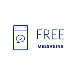 Icono de teléfono inteligente, mensajería gratuita 