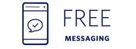 Mensajería gratuita: Servicio de mensajería gratuita en su teléfono inteligente a través de iMessage, Facebook Messenger o WhatsApp (solo texto y emojis) 