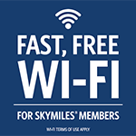 Wi-Fi rápido e gratuito para associados SkyMiles
