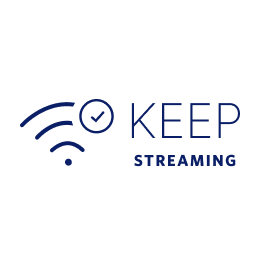Imagem do símbolo e marca de seleção do Wi-Fi: Continue com o streaming 