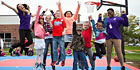 People jumping in air