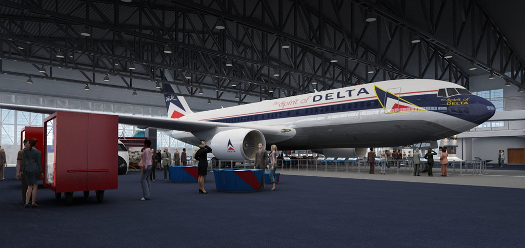 The Spirit of Delta inside Museum hangar