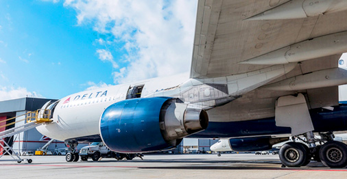 Stairs connecting to Delta jet