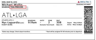 Boarding pass with TSA Precheck