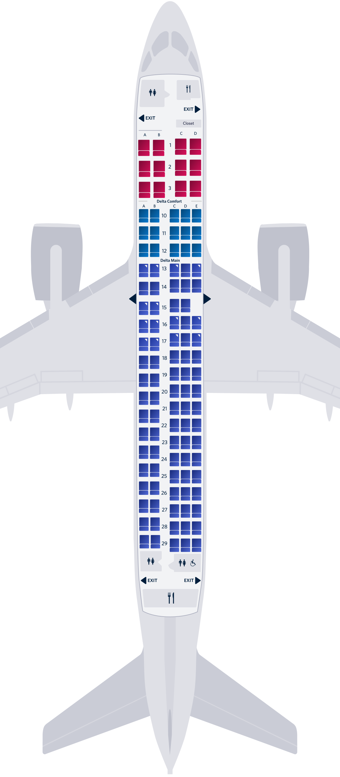 エアバスA220-100シートマップ