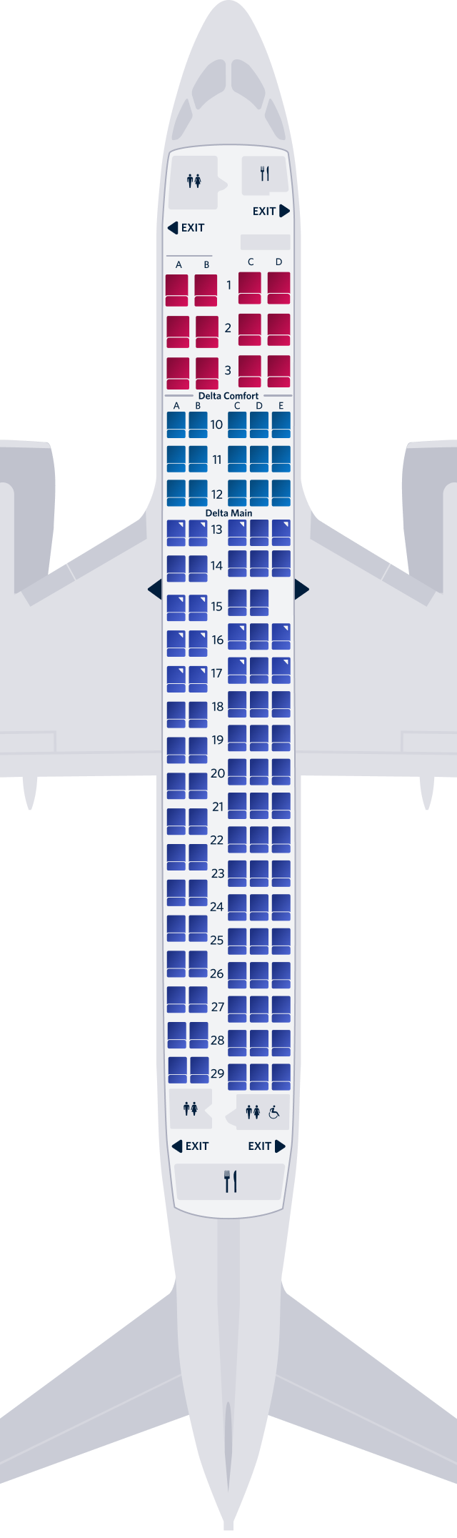 エアバスA220-100シートマップ