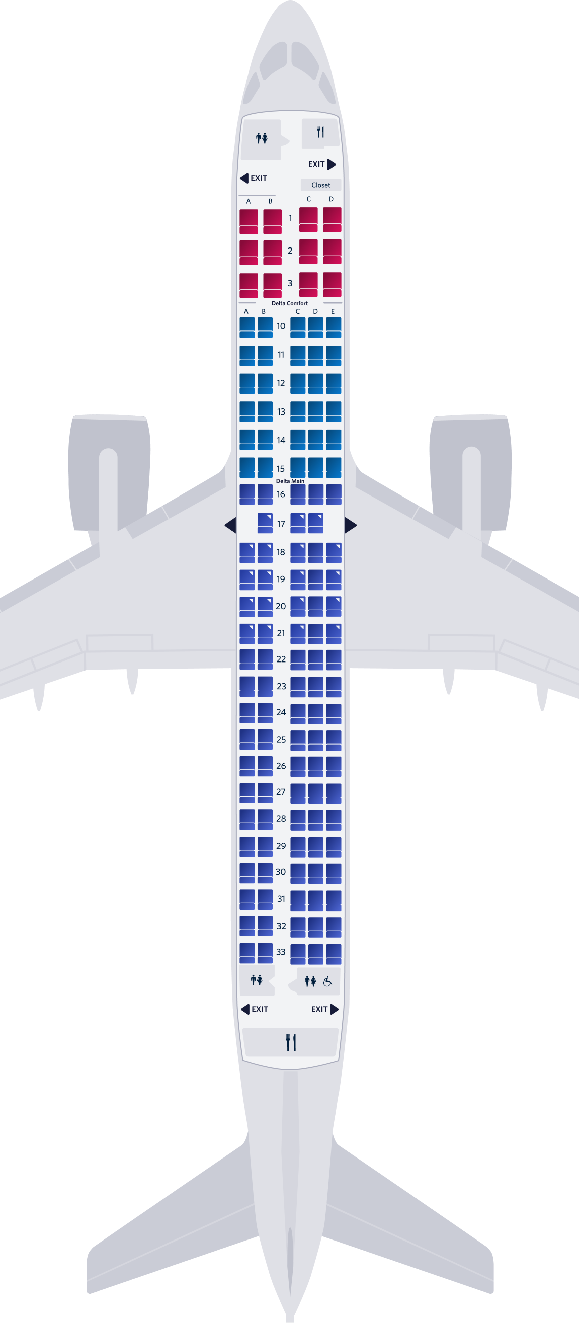 エアバスA220-300シートマップ