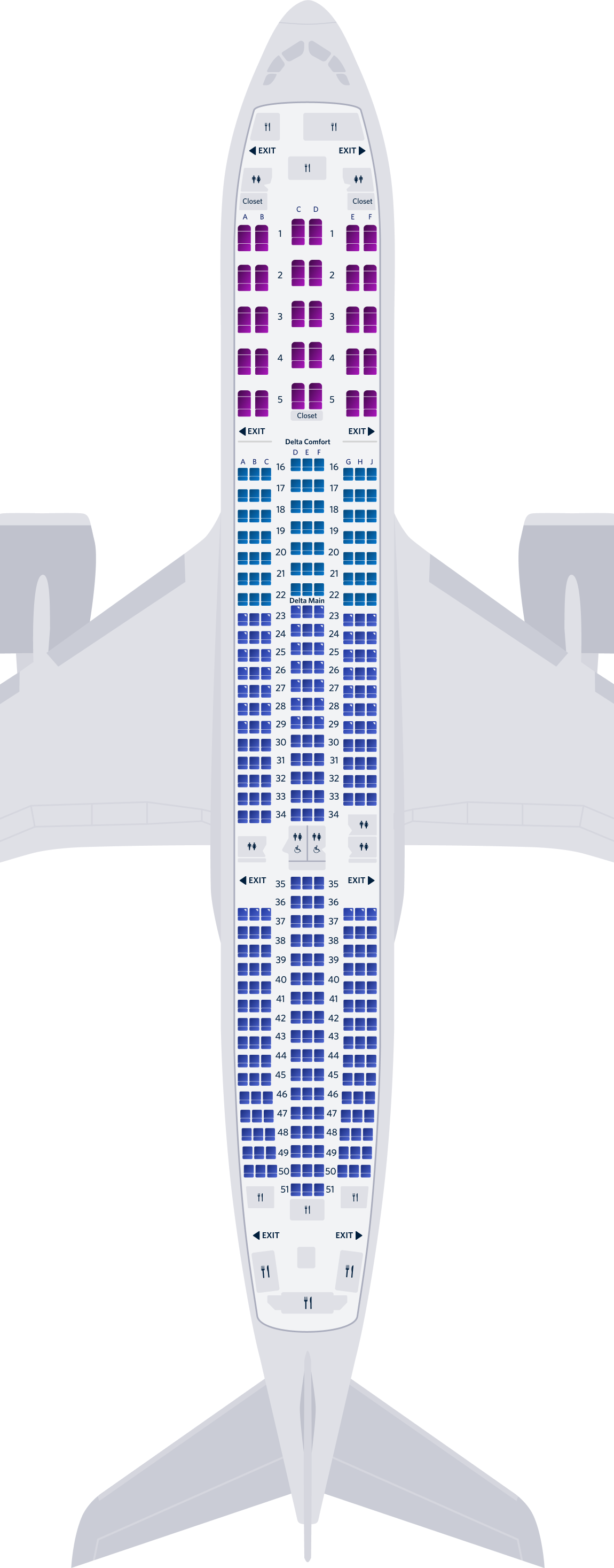 Airbus A350-900 3-Cabin Seat Map Airbus A350-900 3-Cabin Seat Map