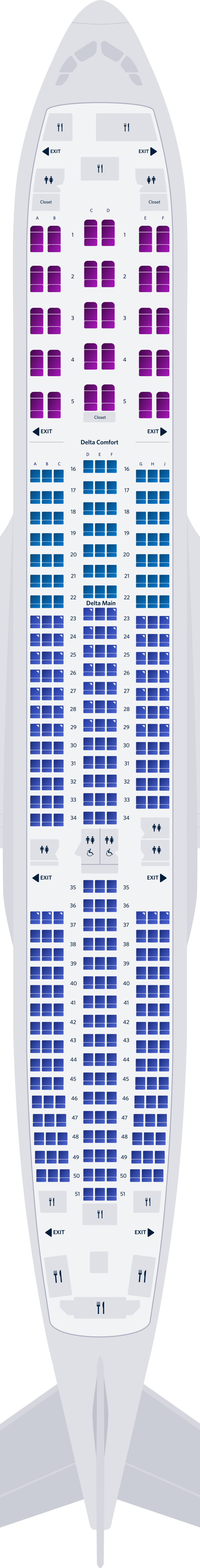 Airbus A350-900 3-Cabin Seat Map Airbus A350-900 3-Cabin Seat Map