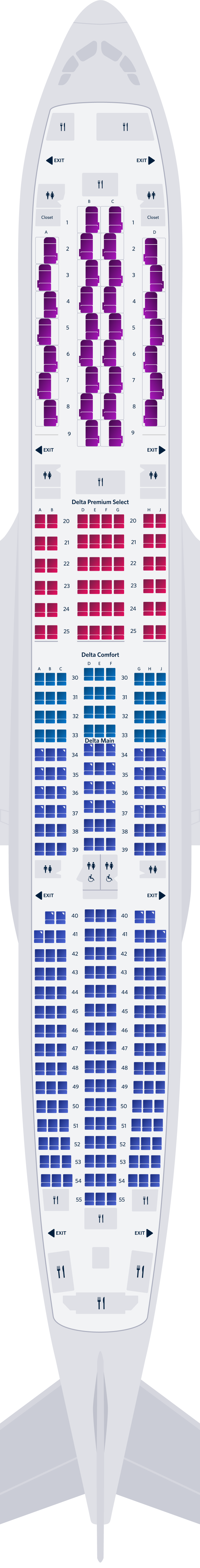 Airbus A350-900 4-Cabin Seat Map Airbus A350-900 4-Cabin Seat Map