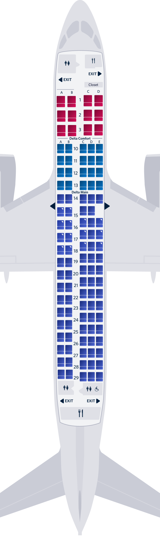 Airbus A220-100 Seat Map