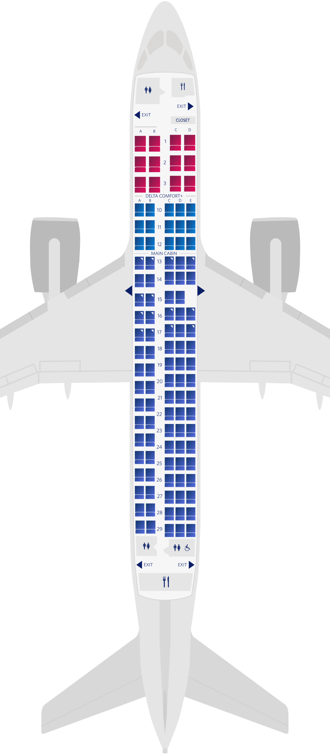 空中巴士A220-100座位圖