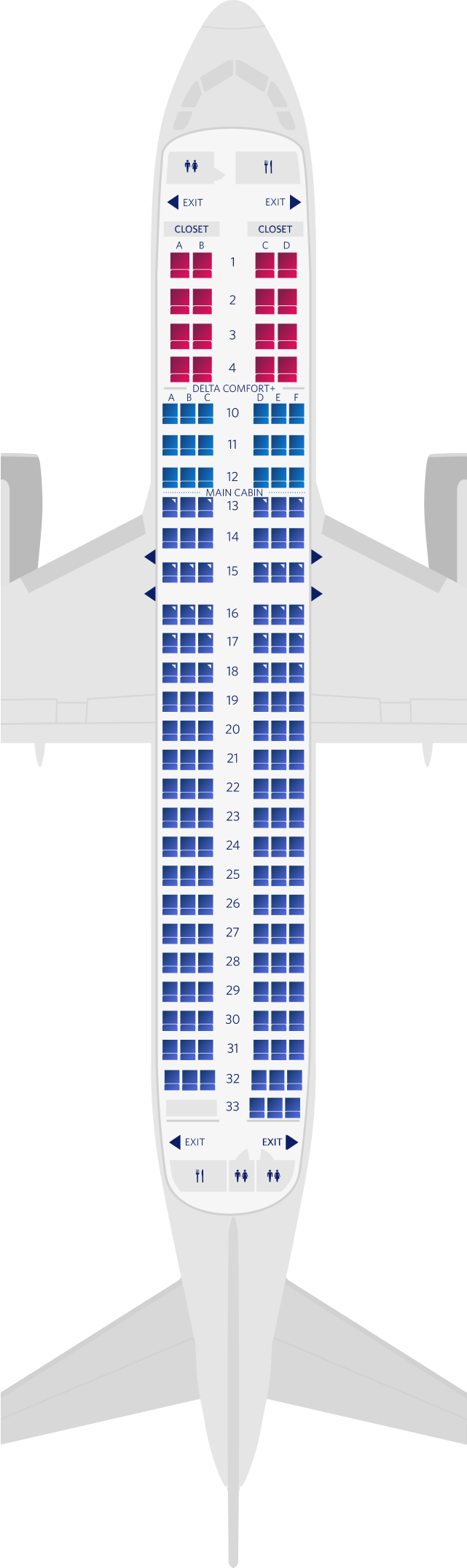 空中巴士A220-200三客艙座位圖