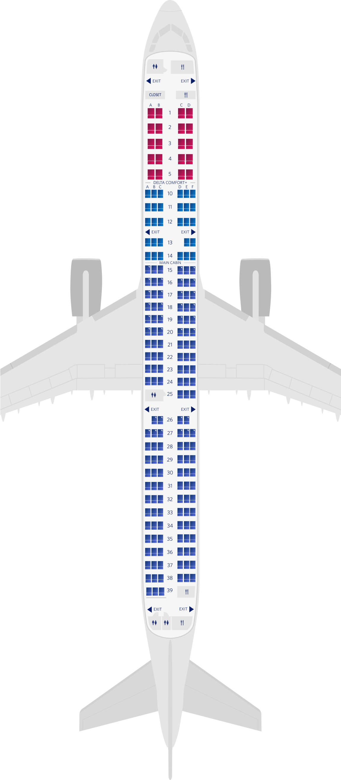 에어버스 A321-200 3-객실 좌석 배치도