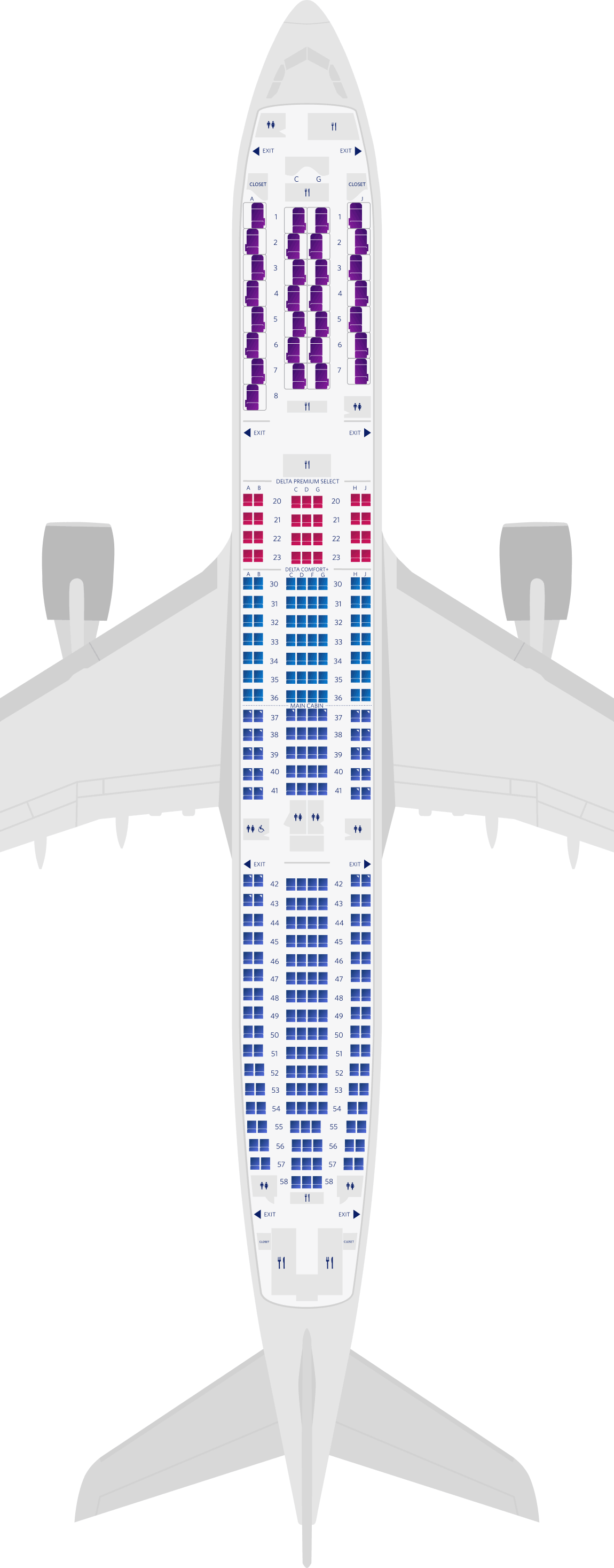 Mappa dei posti dell’Airbus A330-900neo