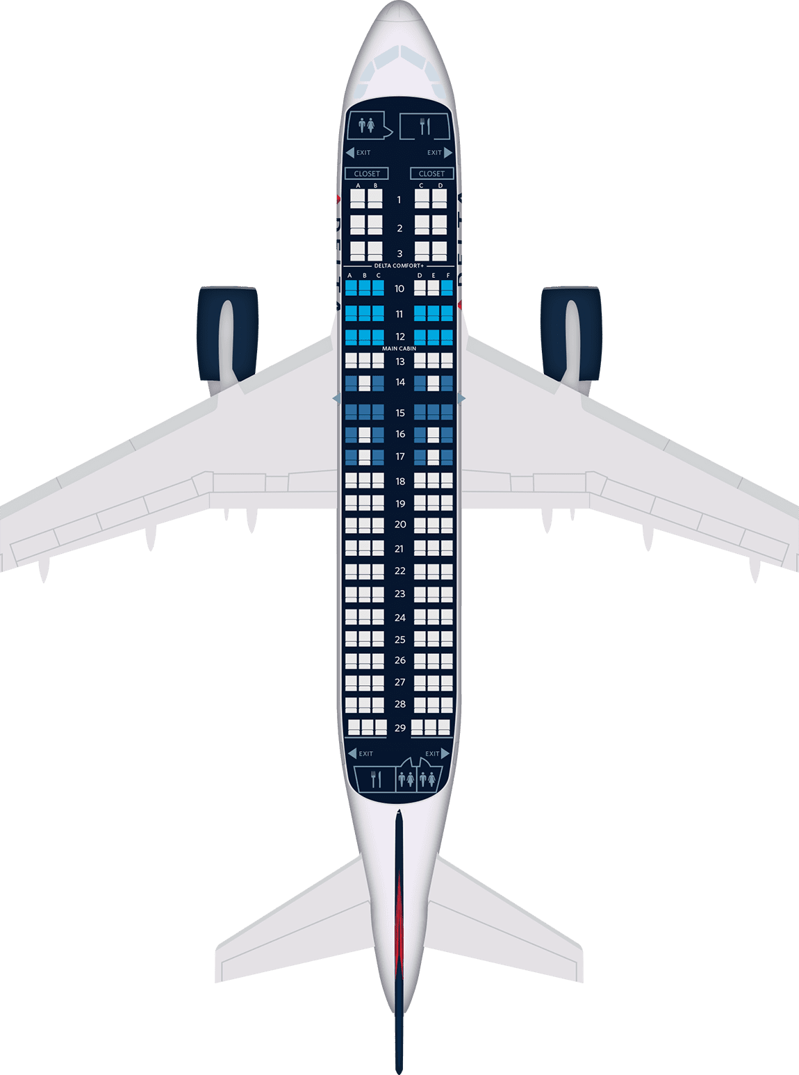 Airbus a319 100 seat maps specs amenities delta air lines