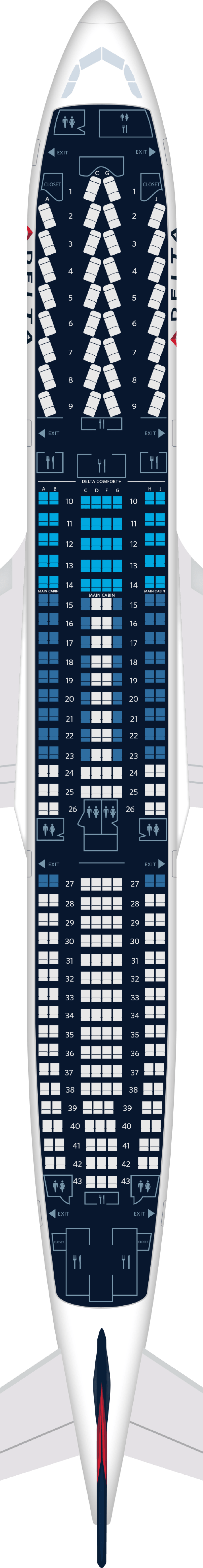 Airbus A330 300 Seat Maps Specs And Amenities Delta Air Lines