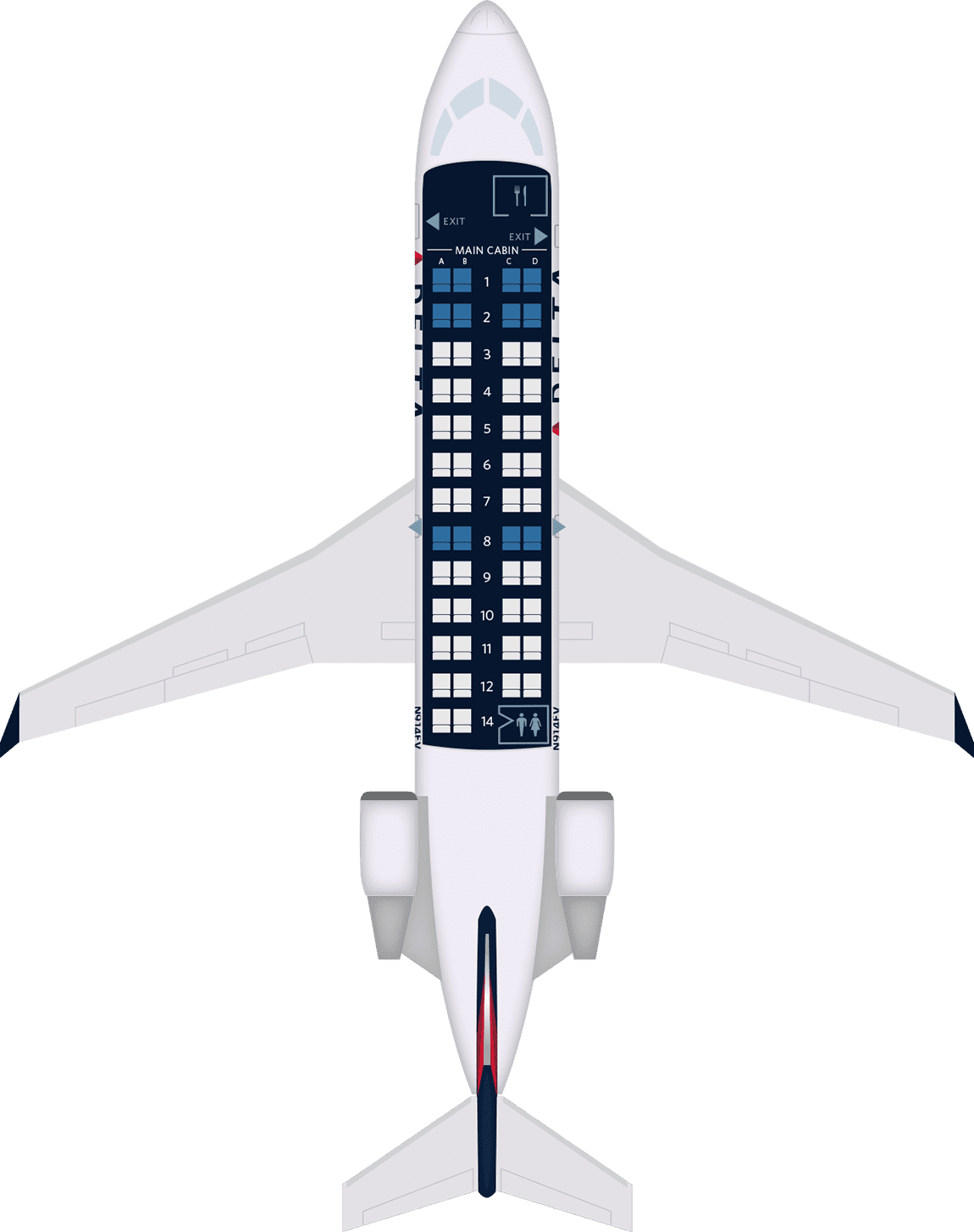 Bombardier CRJ200 Seat Maps, Specs & Amenities Delta Air Lines