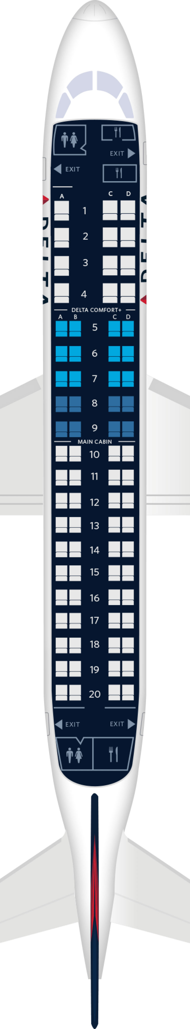 Embraer ERJ-175 Seat Maps, Specs & Amenities | Delta Air Lines