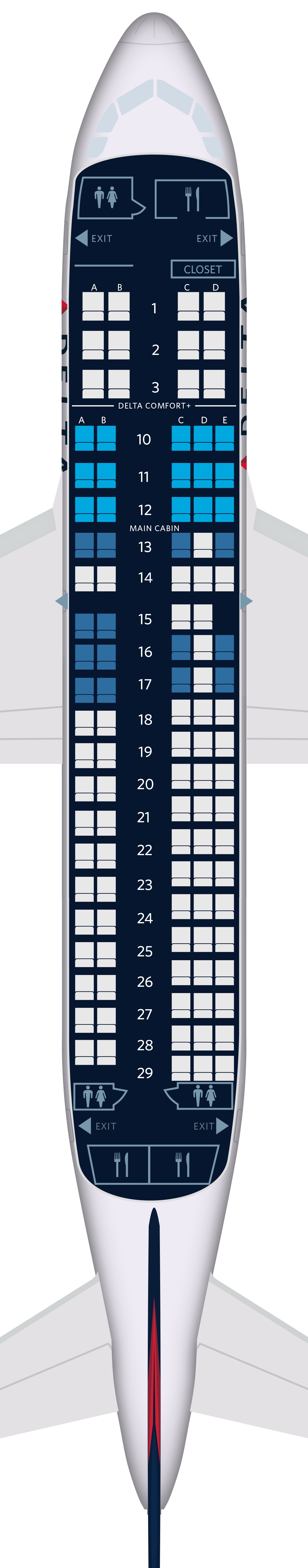 Airbus a220 100 seat maps specs amenities delta air lines