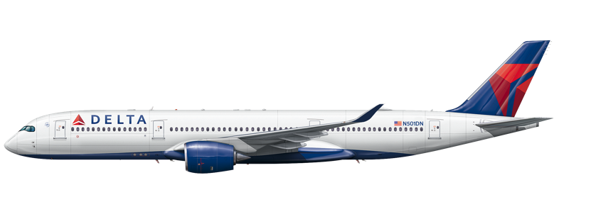 piede di supporto NUOVO OVP n501dn/PPC DELTA Air Lines Airbus a350-900 // 1:200 Incl 