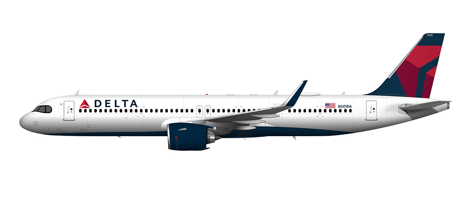 Profil latéral de l’Airbus A321neo 