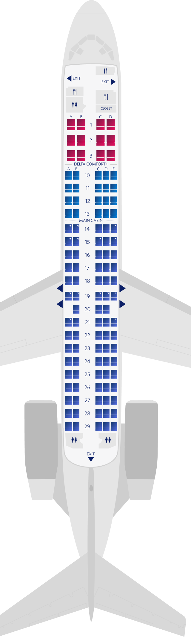 Boeing 717-200 seat map
