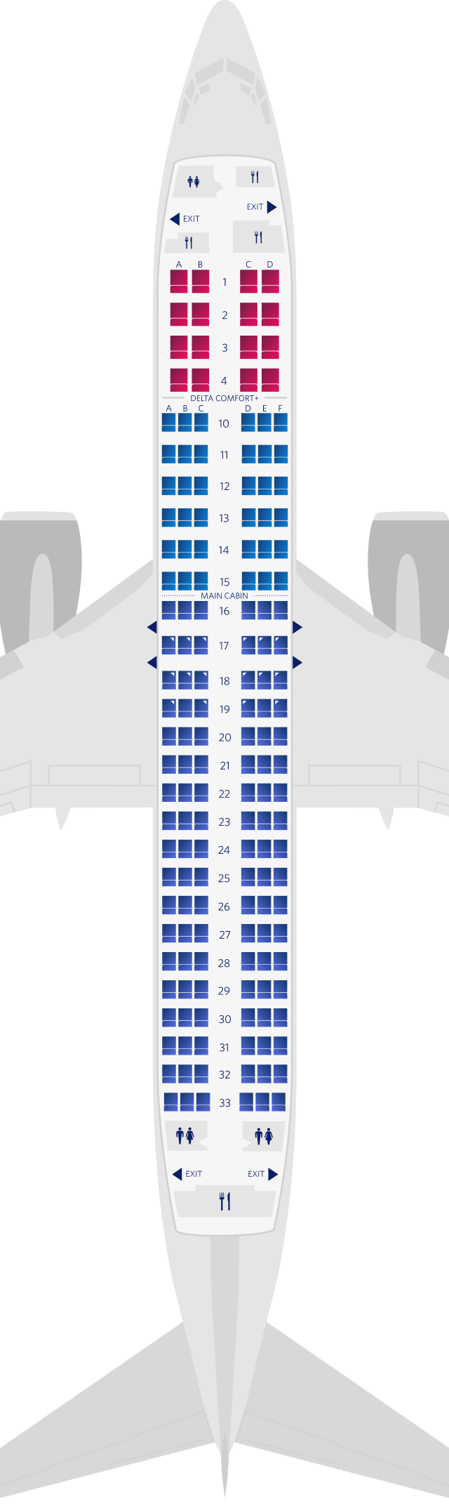 Configuration des sièges du Boeing 737-800