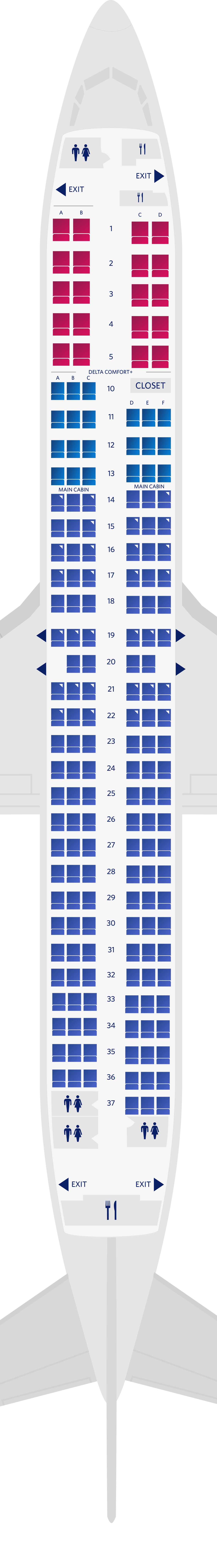 Mapa de assentos do Boeing 737-900-739