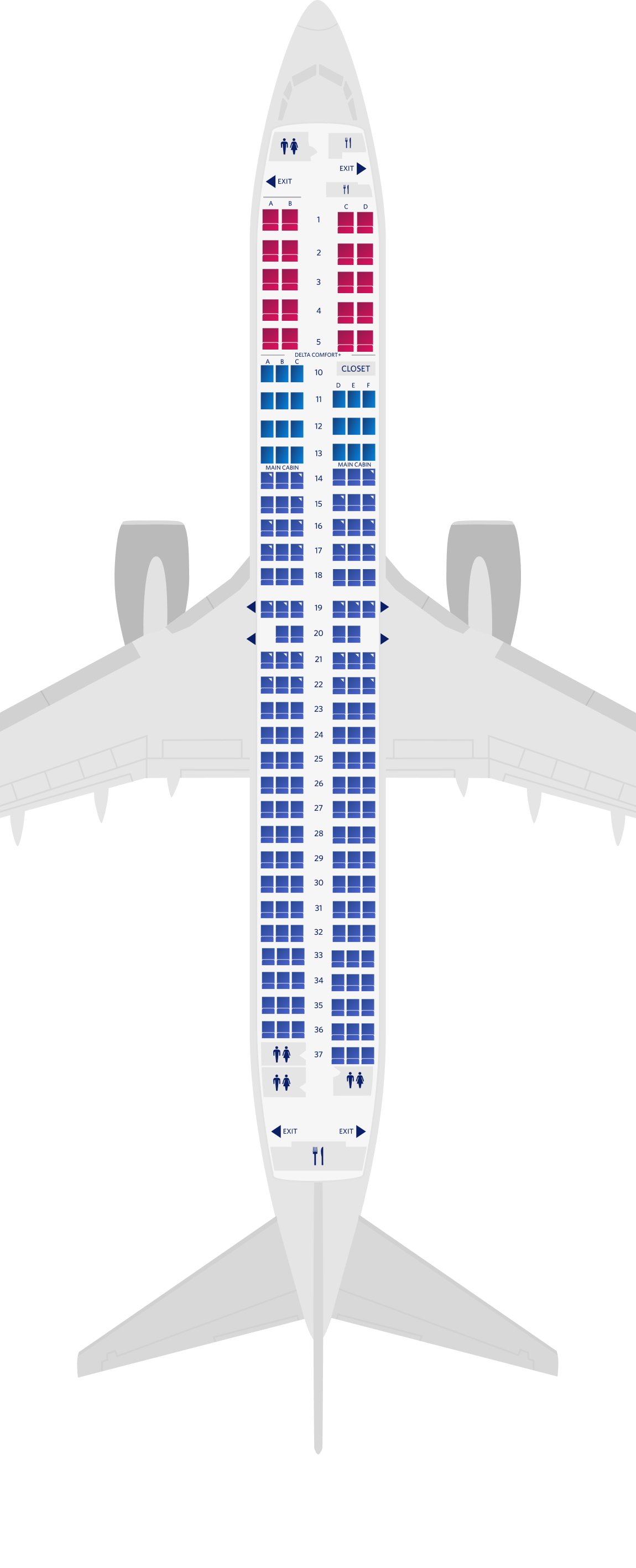 Mapa de asientos del Boeing 737-900-739