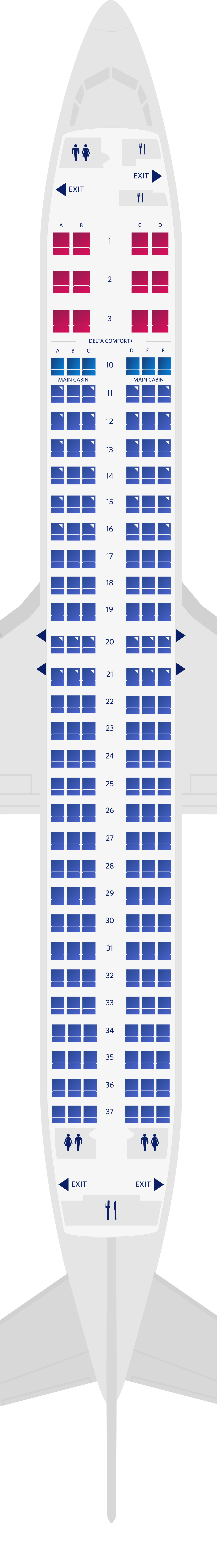 Configuration des sièges du Boeing 737-900-73J