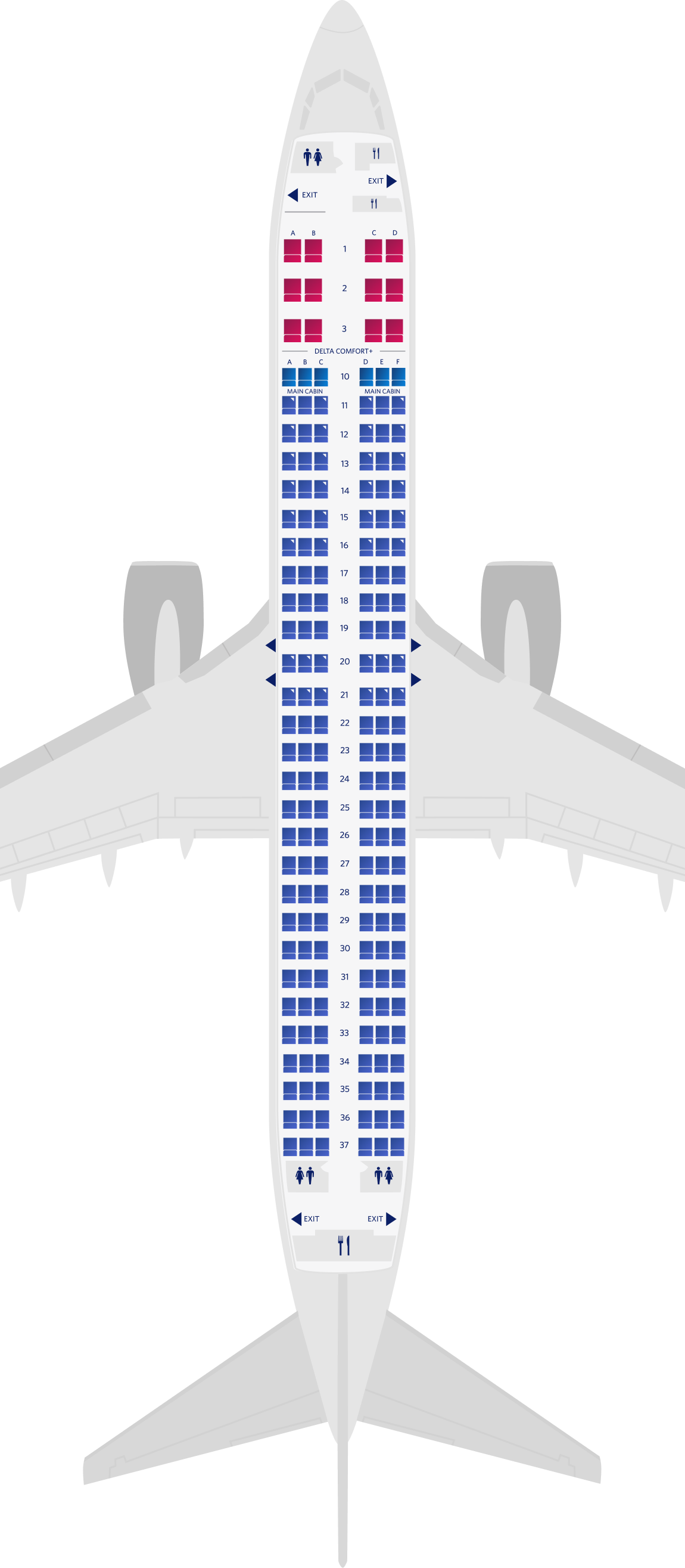Mapa de assentos do Boeing 737-900-73J