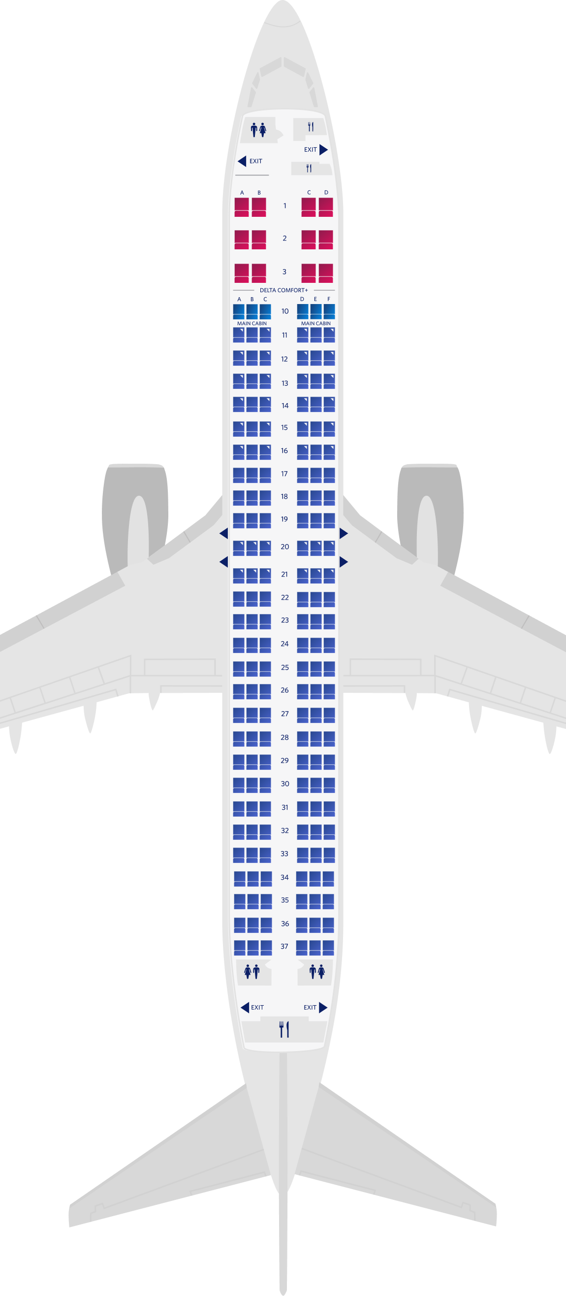 Configuration des sièges du Boeing 737-900-73J