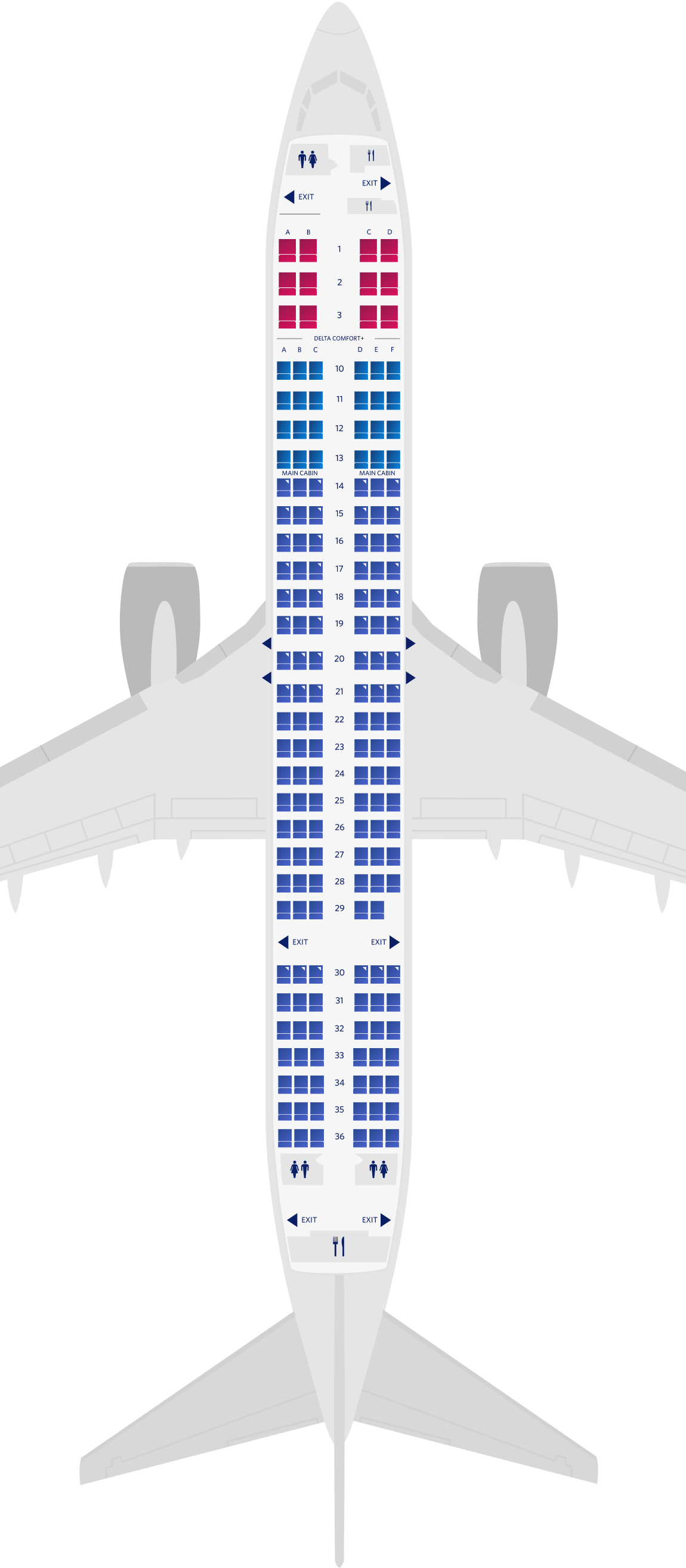 Mapa de asientos del Boeing 737-900-73R